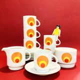 Set 6 cups patterned circles of the 70s Amap Italy- vintage-retro-pop-kitchen