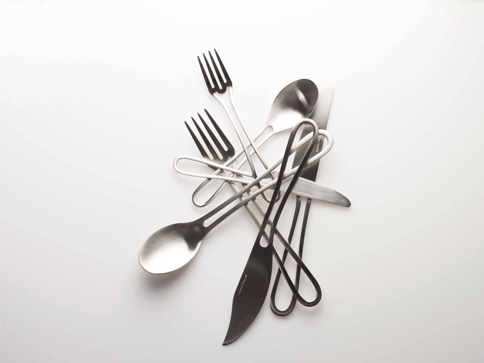 Outline cutlery set 42 pieces flatware set fork knife spoon and small items