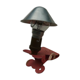 Lampe champignon à pince rose liseuse vintage 60s
