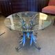 Round coffee table over glass base ears of wheat 1990s.