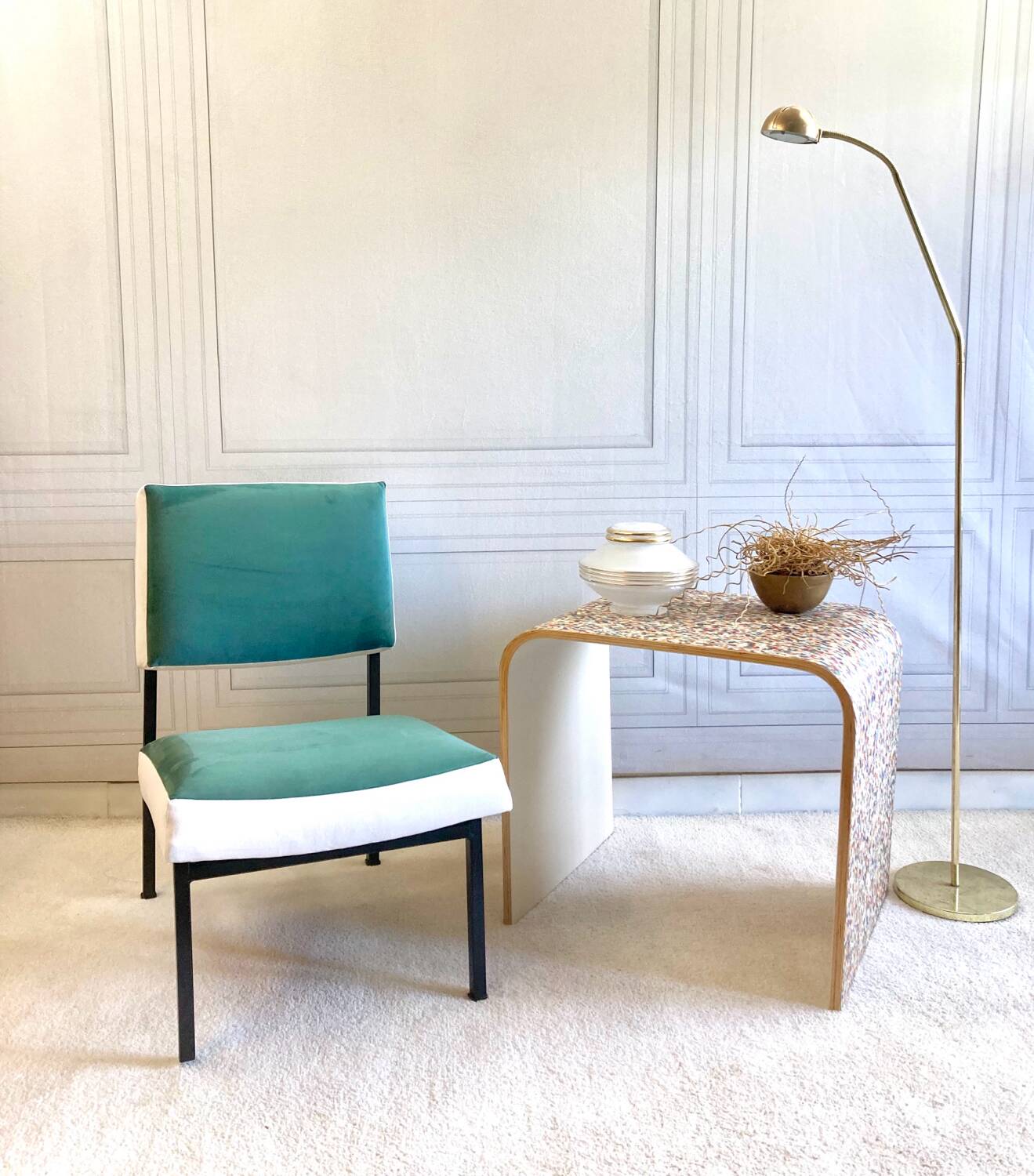 Paire de chauffeuses vintage