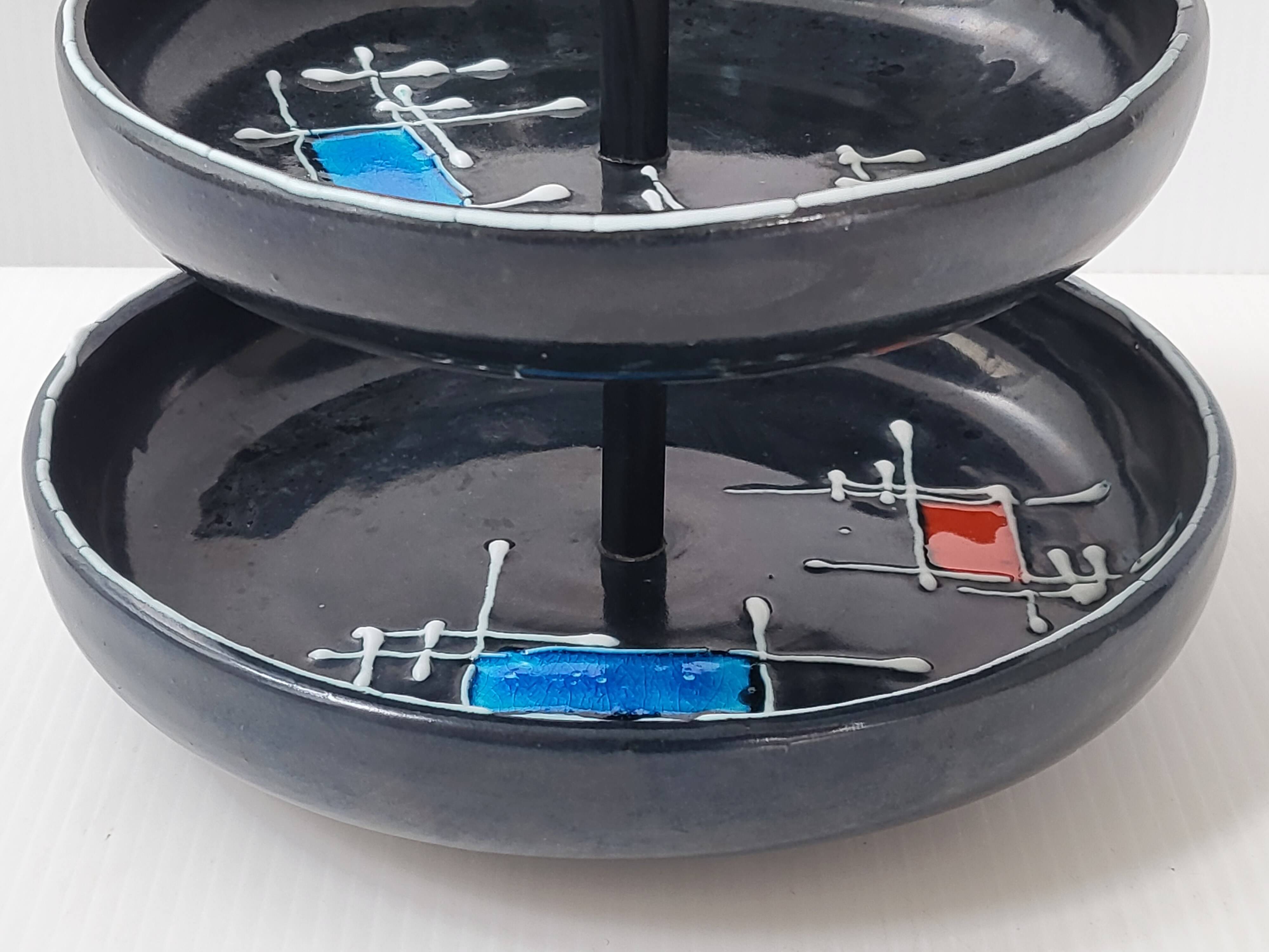 Vintage 1950 ceramic aperitif serving tray