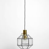 Beautiful rare original 60s  Limburg octagonal glass pendant lamp