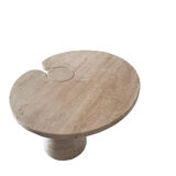 Angelo Mangiarotti  coffee table in Italian Travertino. Part of the Eros series, Italy in the 1970s