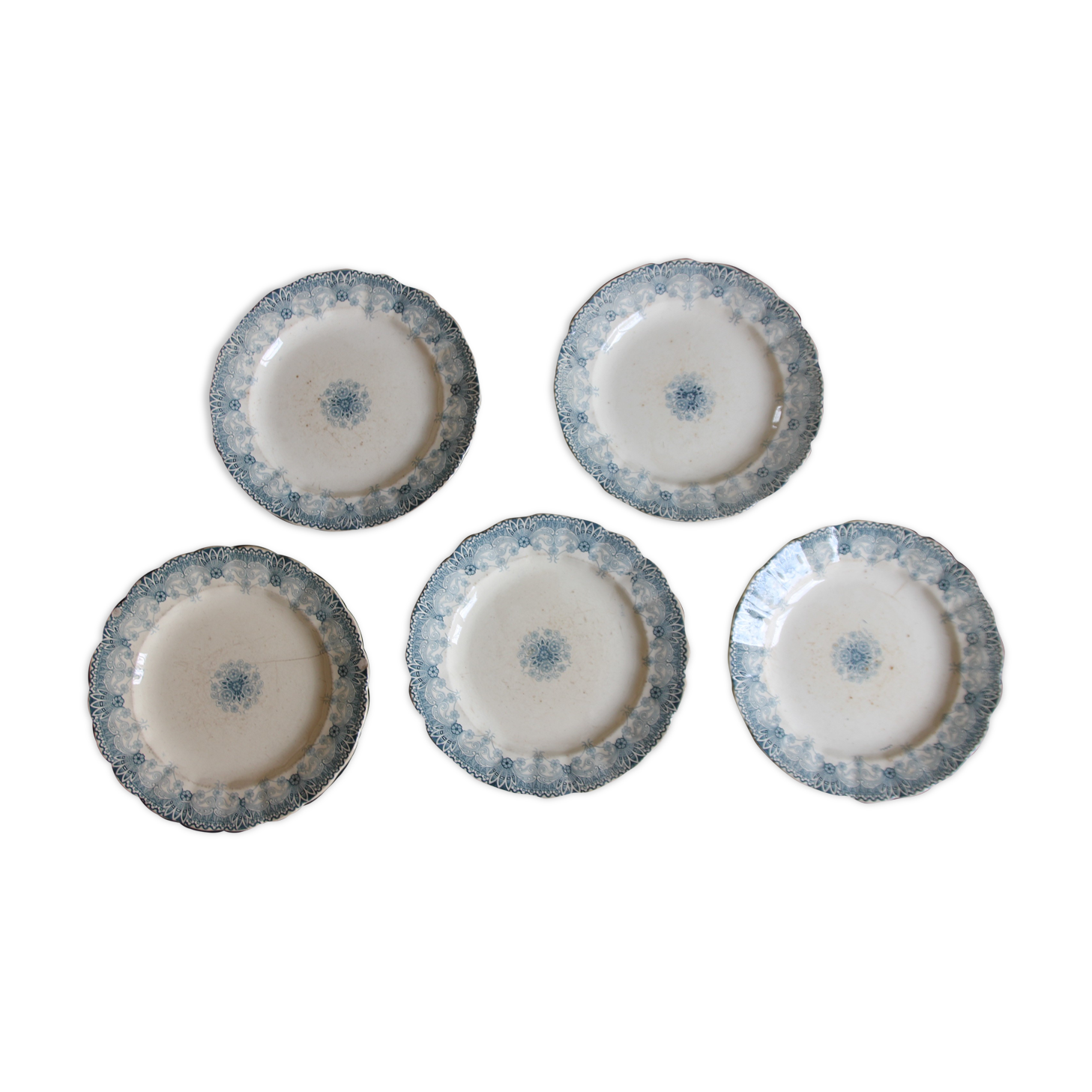 Set of 5 plates iron earth Boulenger Choisy the King