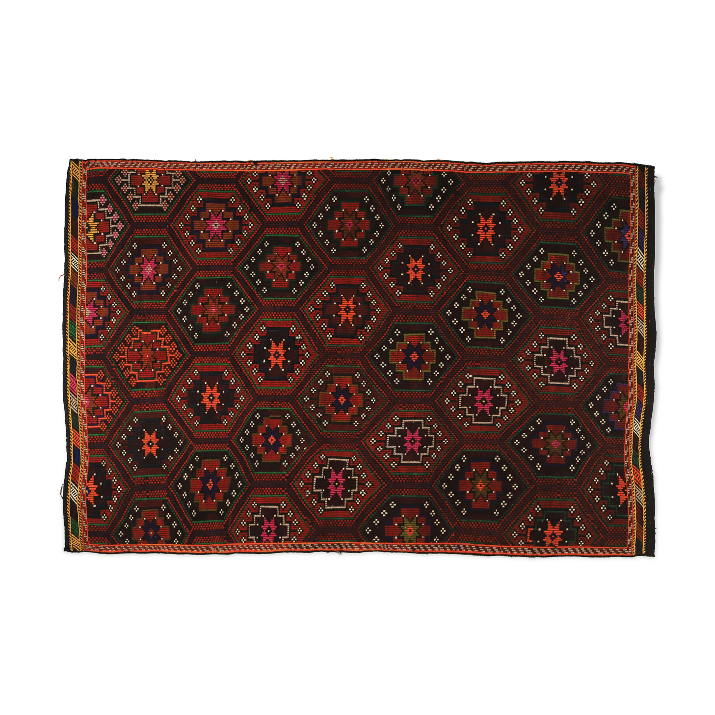 Anatolian handmade kilim rug 285 cm x 197 cm
