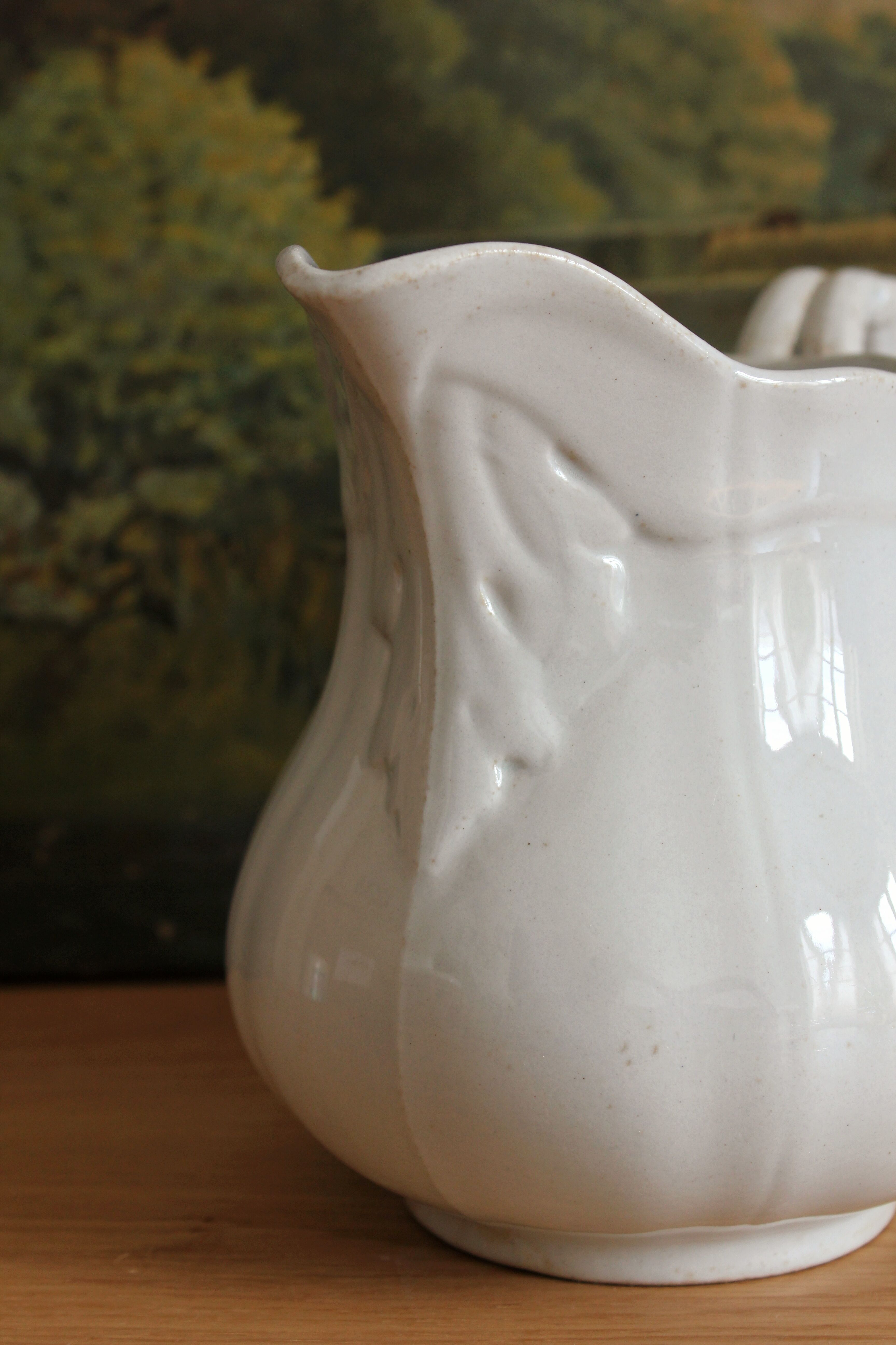 Ironstone pitcher, "China" pattern, Sarreguemines, 19th century