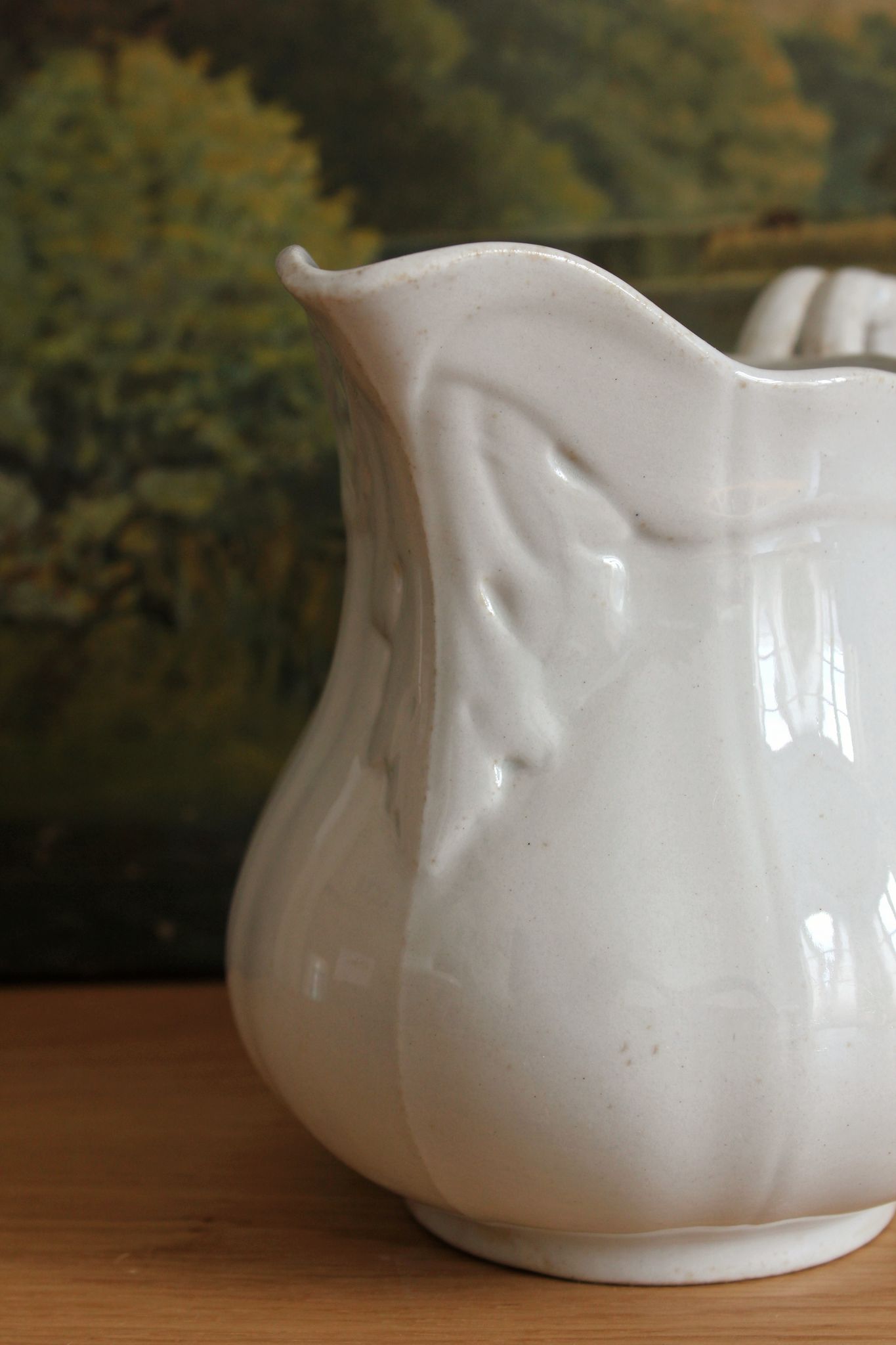 Ironstone pitcher, "China" pattern, Sarreguemines, 19th century