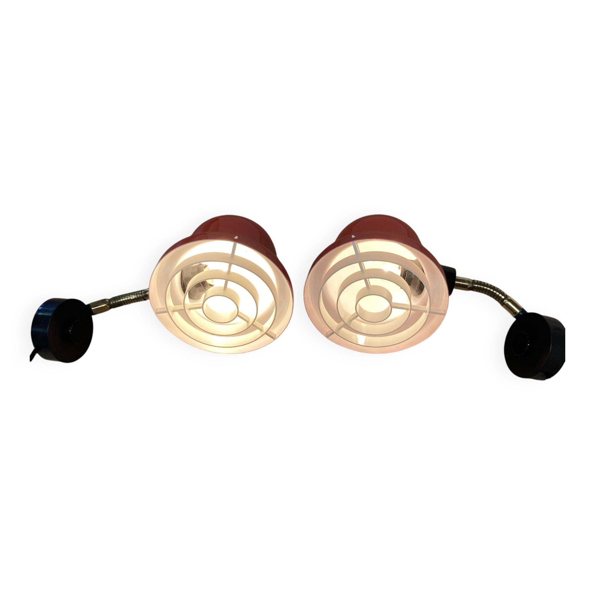 Pair of modular wall lights Scandinavian design 1950.