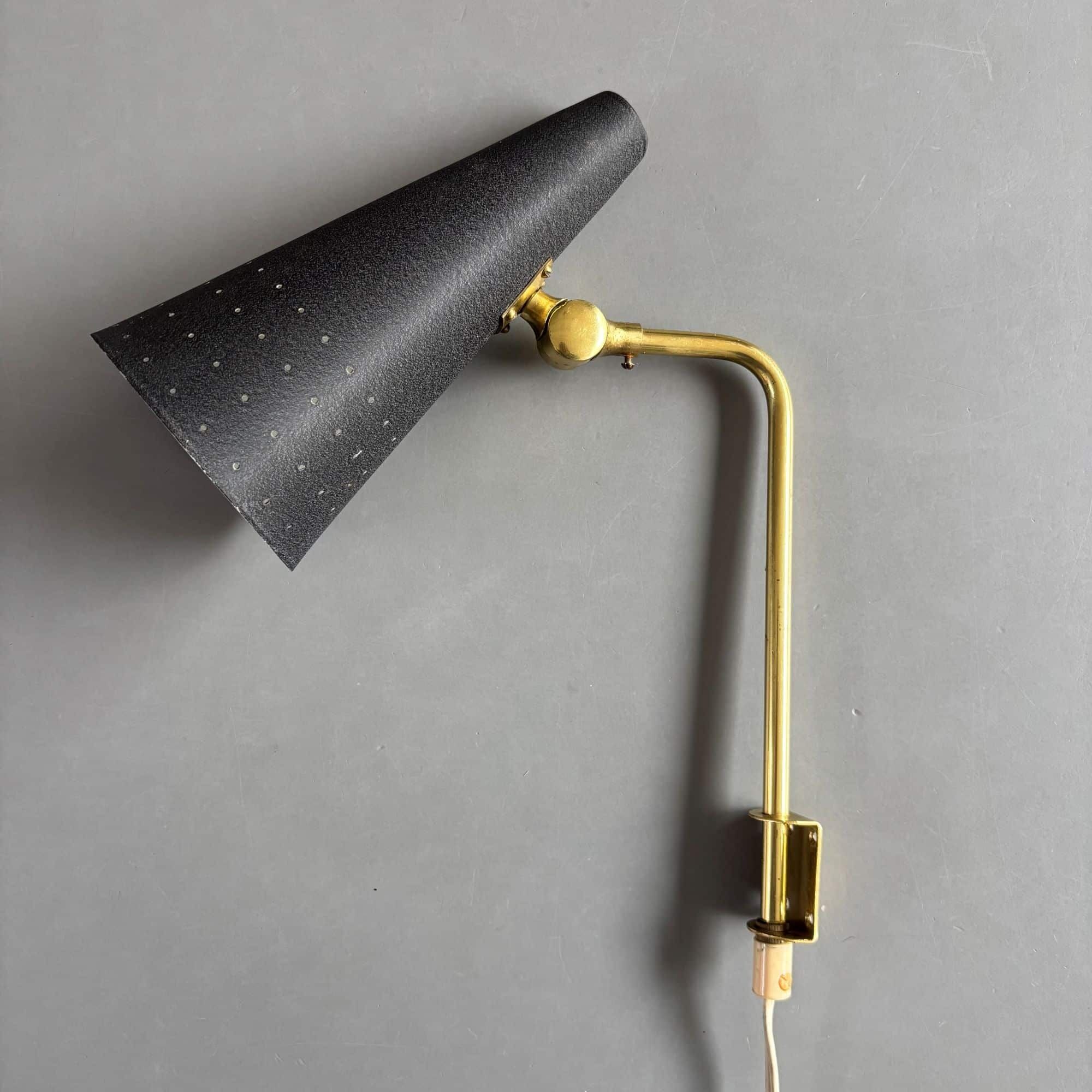 Rare, mid-century design wall lamp, Bergboms, Sweden