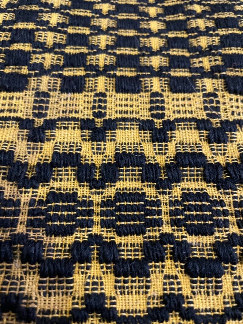 Romanian vintage carpet black design on a yellow background