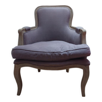 Fauteuil bergère mauve