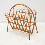 Mid century rattan magazine rack by Jan Kalous for ÚLUV, 1960´s, Czechoslovakia