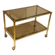 Serving trolley, table on wheels in "bamboo" brass