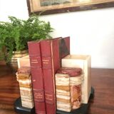 Pair of Art Deco marble book clamts