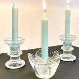 Vintage-style crystal candlesticks in the style of LITTLA