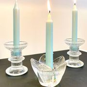 Vintage-style crystal candlesticks in the style of LITTLA