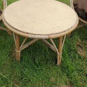 3-piece rattan wicker garden furniture set 1960 70
