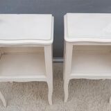 Pair of white vintage bedside tables
