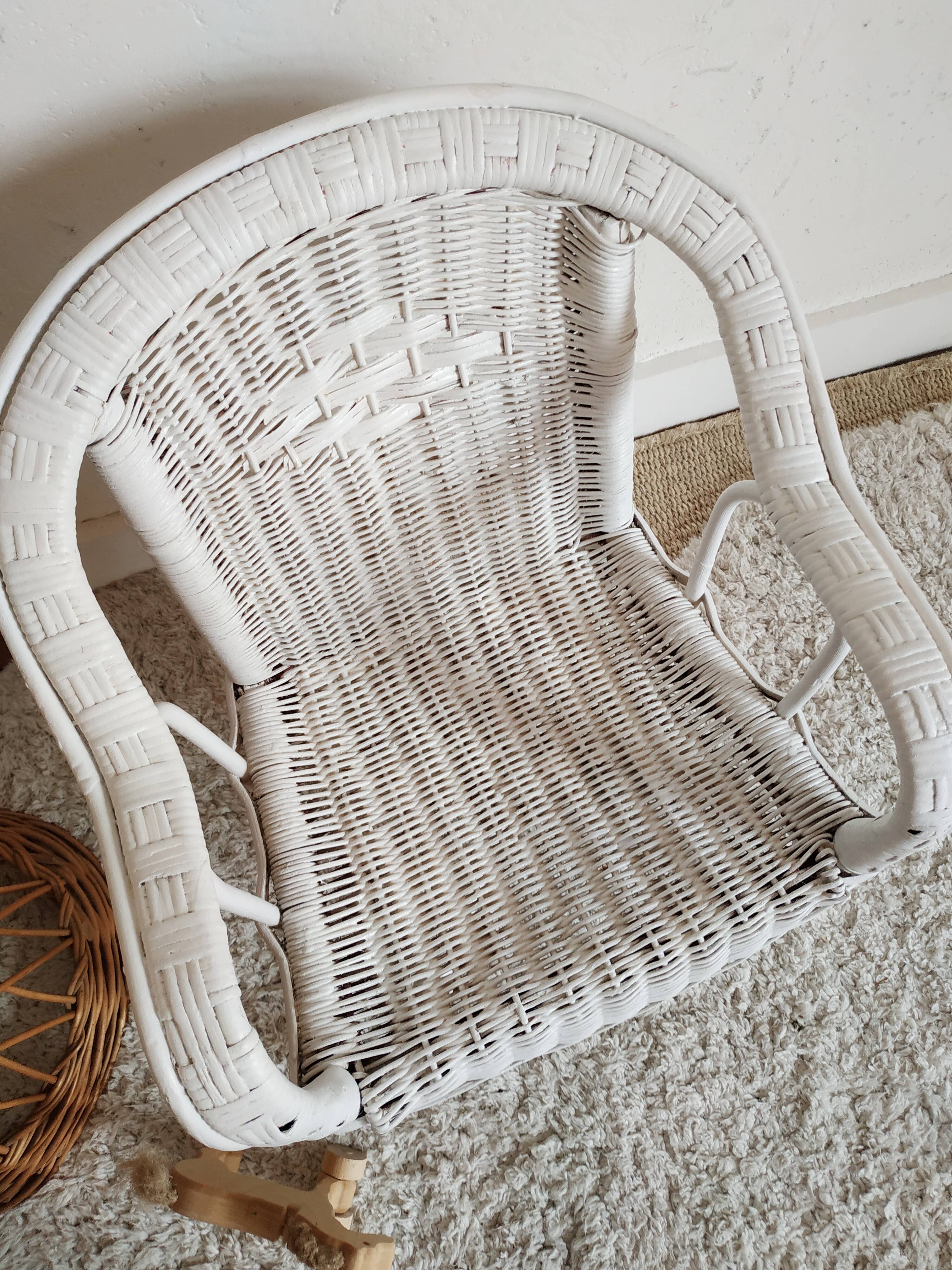 Vintage children's rattan chair