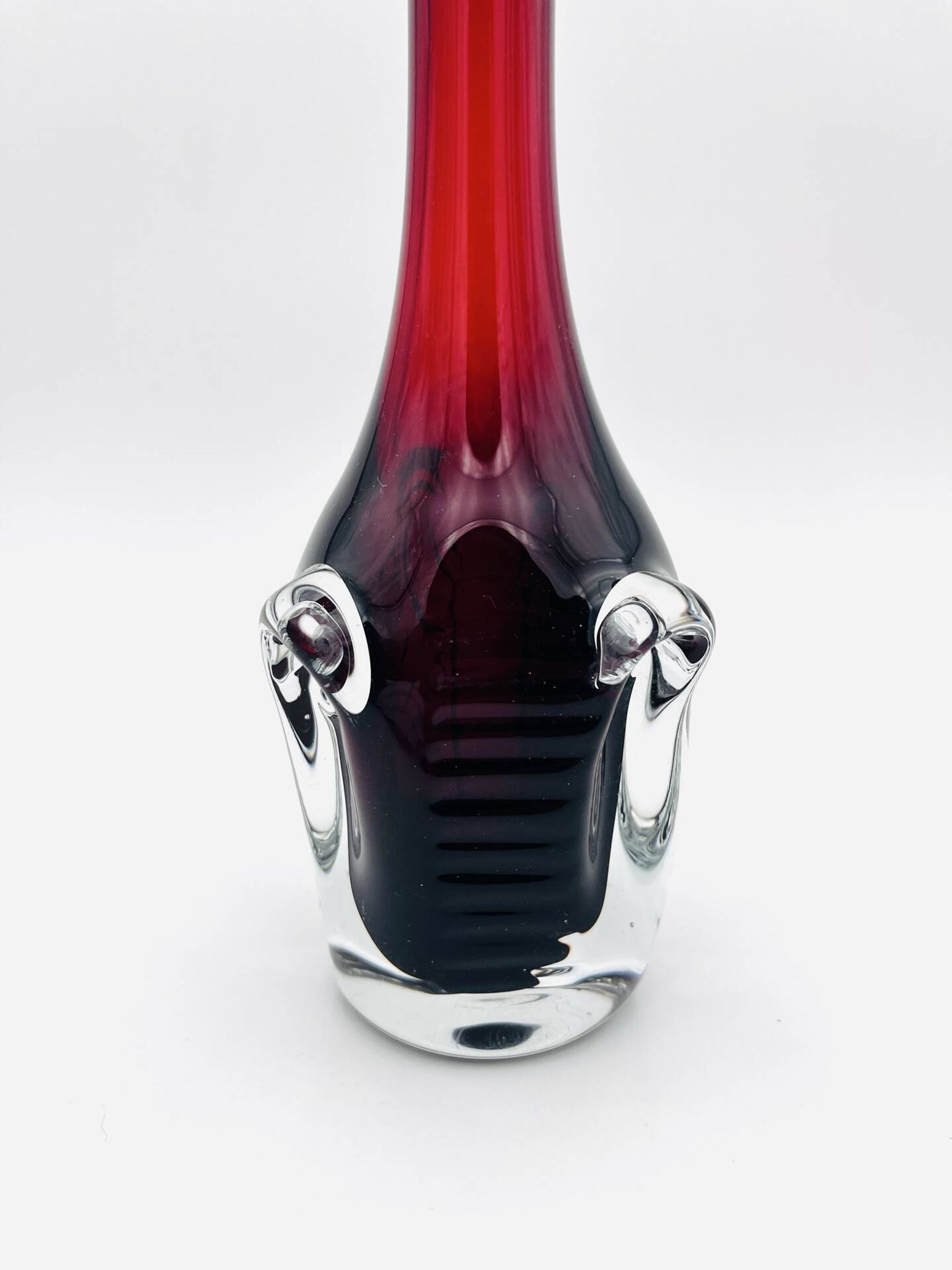 Vase Bo Borgström Åseda Glassworks Jack in the Pulpit Red 31cm 1960