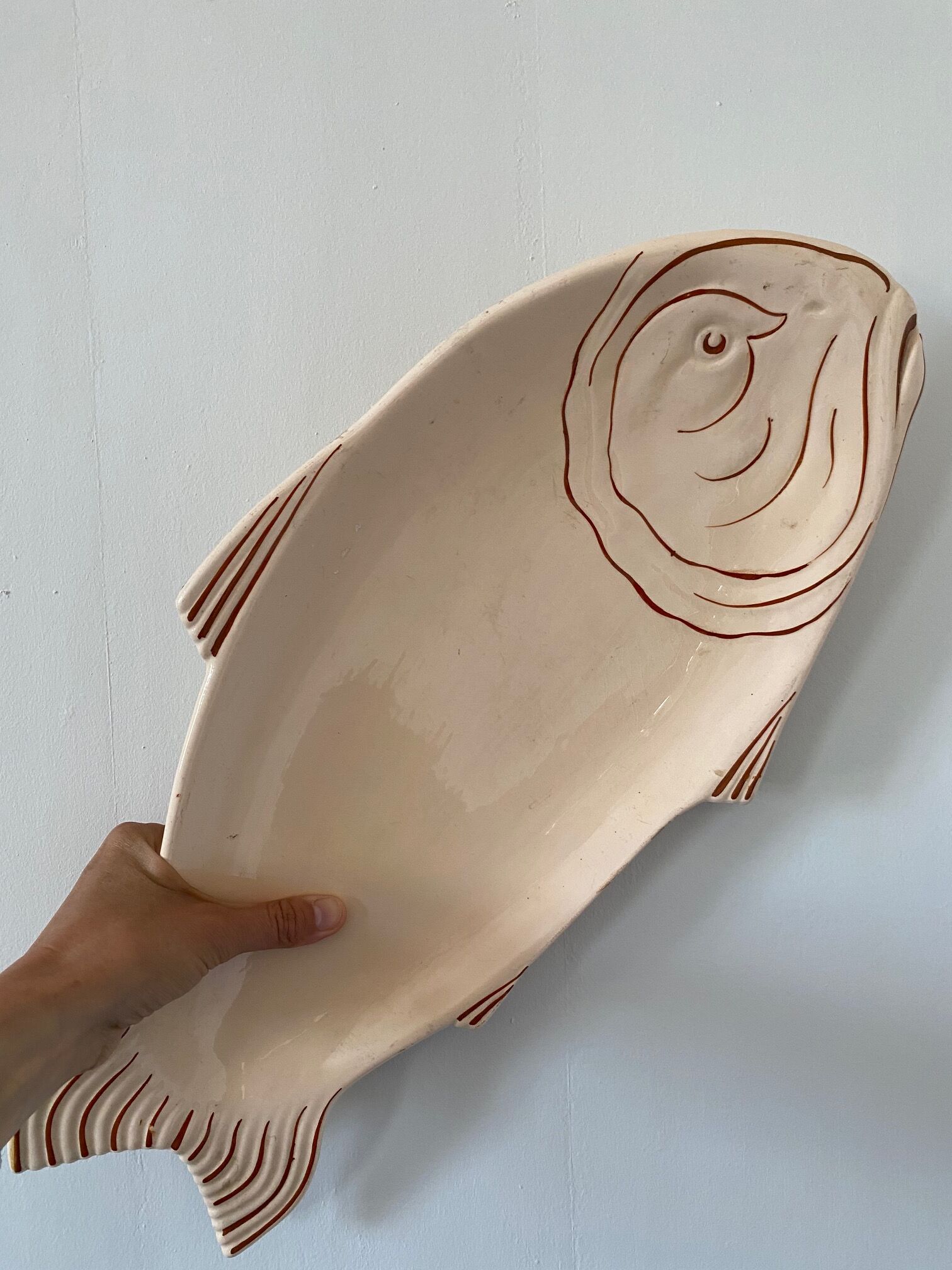 Longwy France earthenware fish service