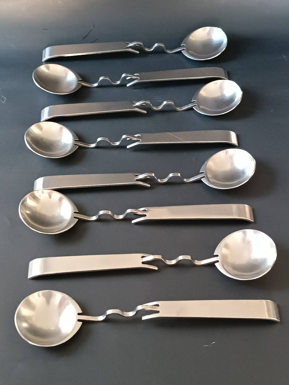 Eight Sculptura spoons by Lino Sabatini for Rosenthal 1990