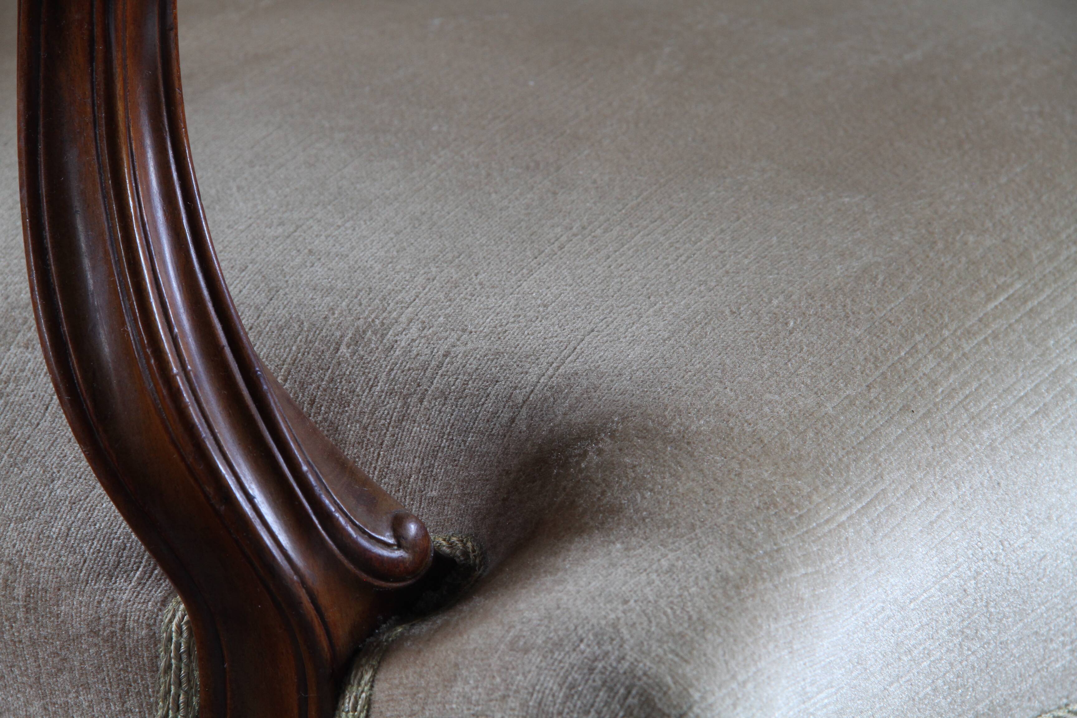 Pair of Vintage Danish Antique 18th century Lounge Chair, style of Louis XV
