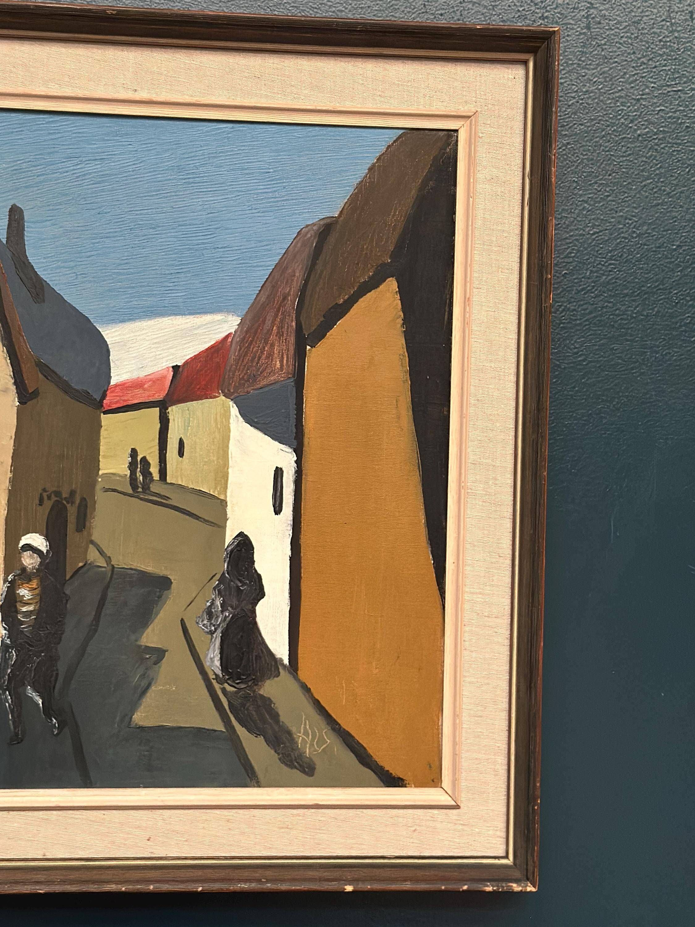 Original Swedish Oil on Canvas – “Alley” – Signed – Vintage & Framed