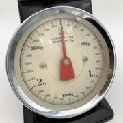 Vintage kitchen scale, black metal and stainless steel