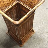 Colonne cache pot rotin