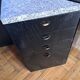 Large lacquered wood and granite desk 1980