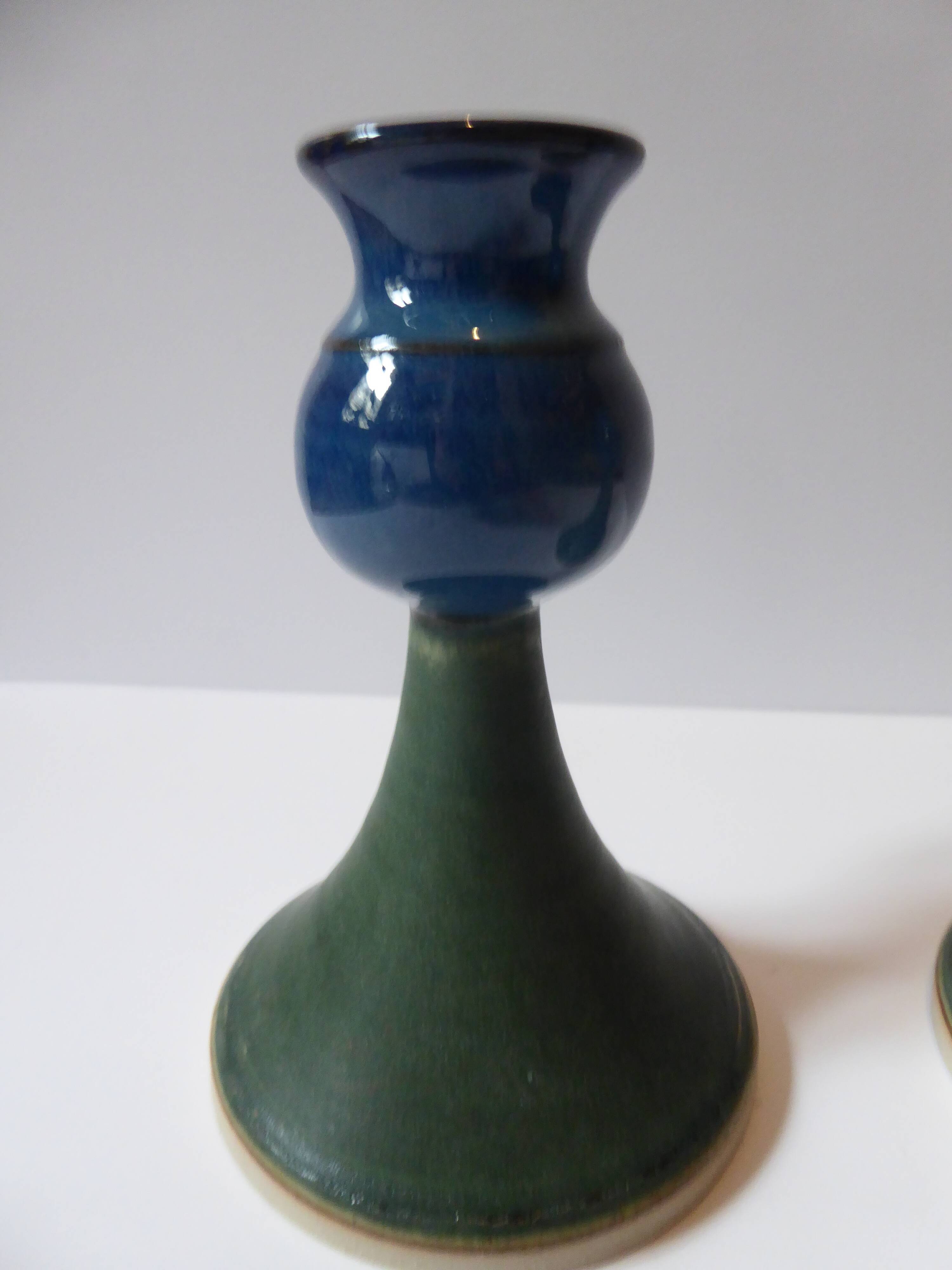 Pair of ceramic candlesticks