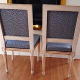Two Louis XVI Jacob style chairs early 20th
