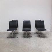 Set of 6 'Oxford' swivel chairs by Arne Jacobsen for Fritz Hansen, 1965