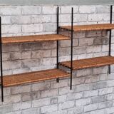 Wall shelf or stand metal and rattan 1950 a 70
