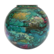 Vase ball eglomisé in lacquered glass by Jean Noel BOUILLET