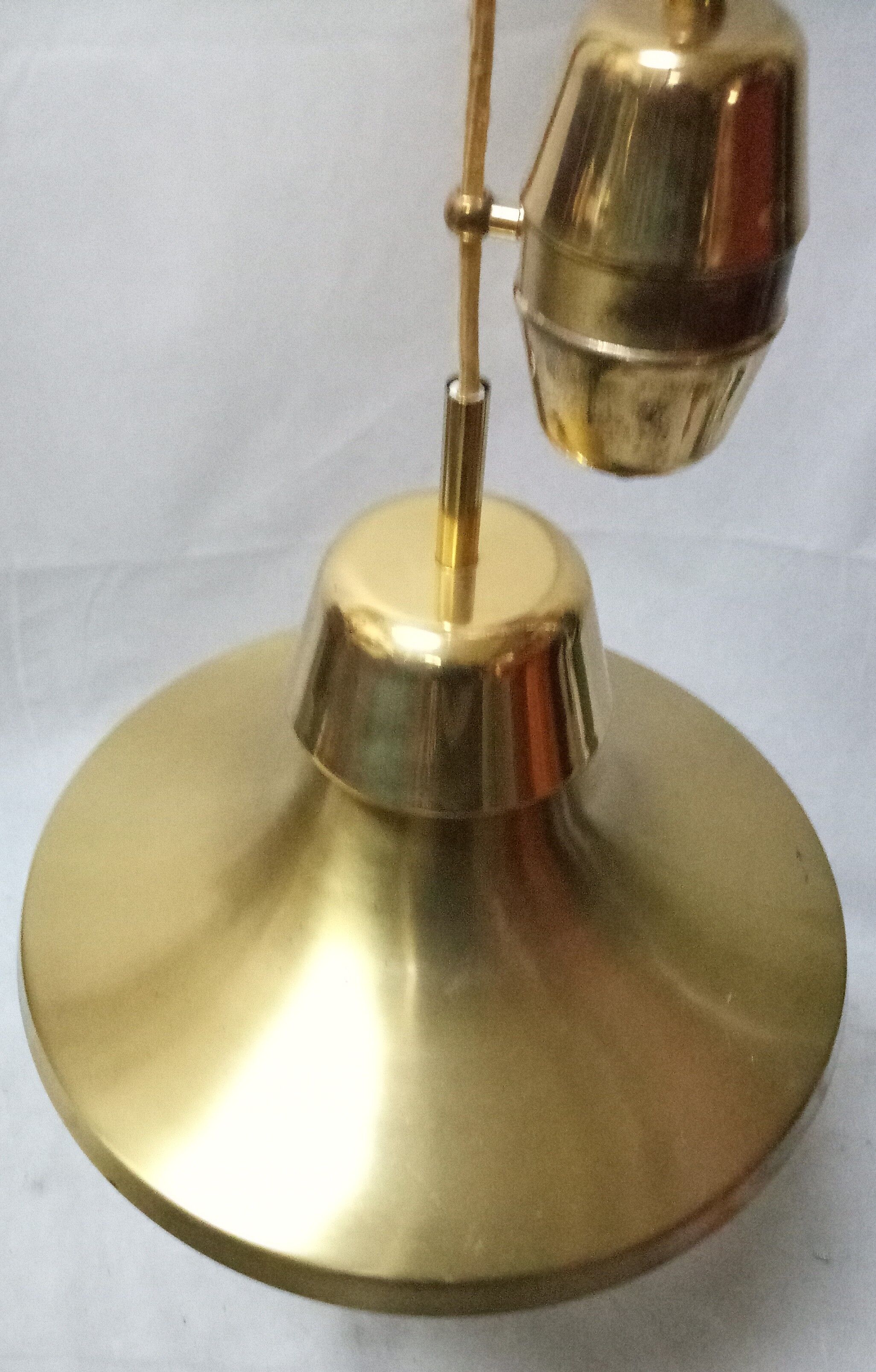Adjustable scandinavian  brass ceiling lamp from the 70s