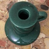 Saint-Clément green ceramic candlestick, 1950s