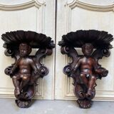 Pair of console sconces with putti of the Napoleon III period