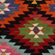 Geometric Multicolor Turkish Kilim Rug, 158x297Cm