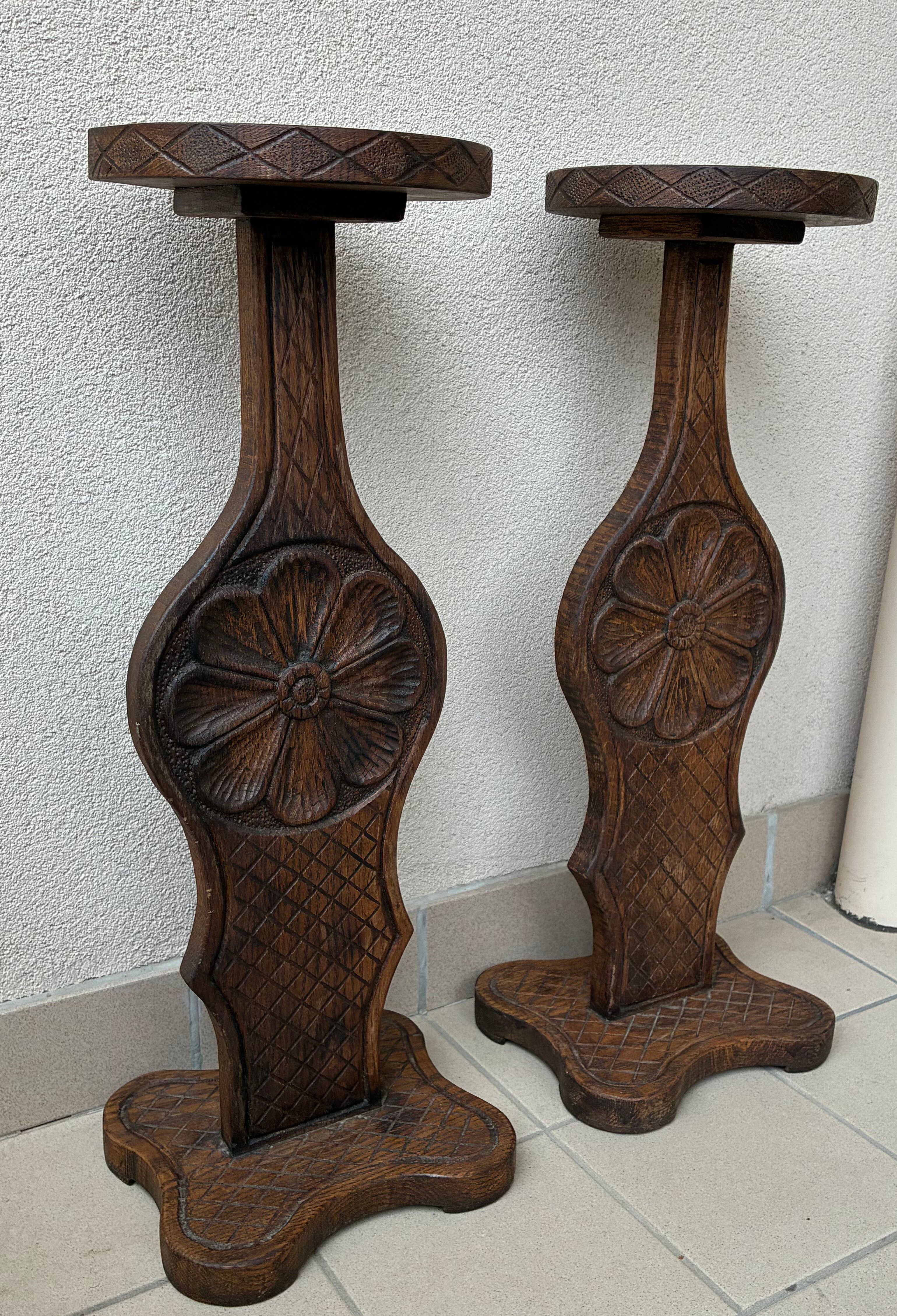 Paire de Porte-plantes vintage