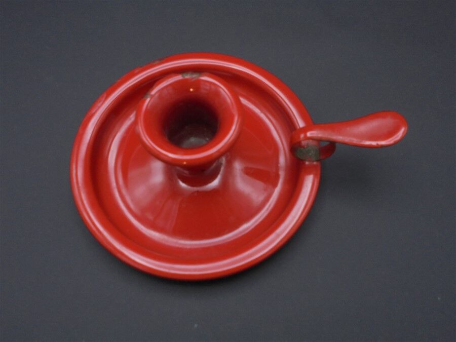 Enamelled sheet metal candlestick
