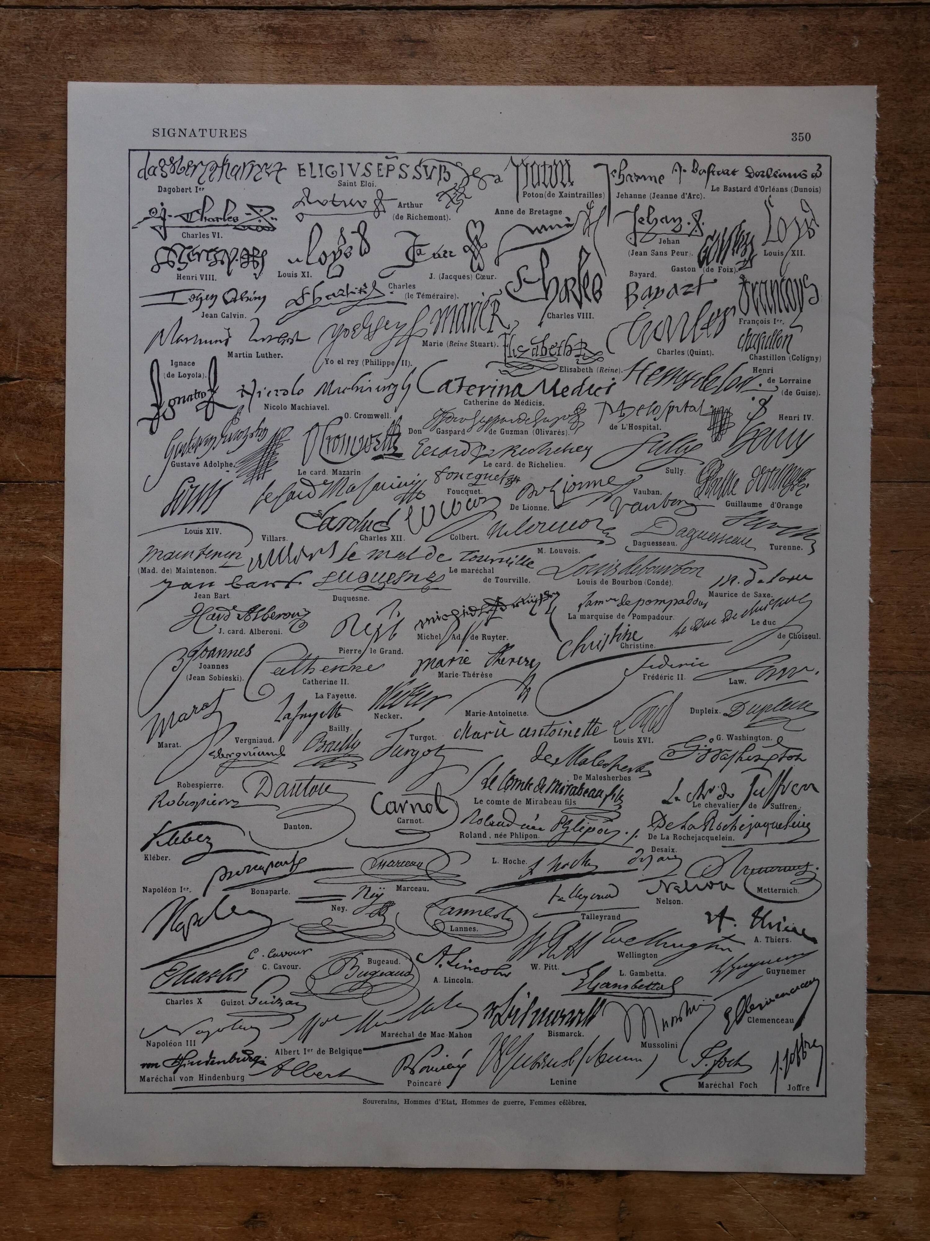 Original lithograph on famous signatures