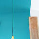 Suspension brass opaline lace beige glass