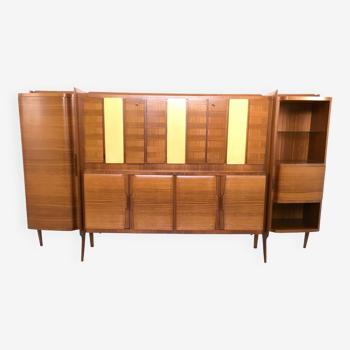 Monumental vintage cabinet with parchment panels by gio ponti