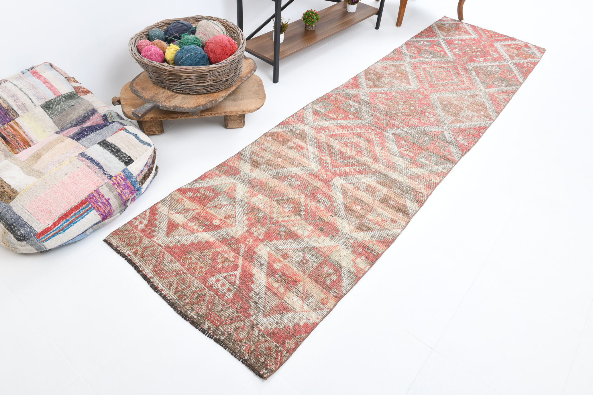 3x10 Geometric Oushak Runner Rug