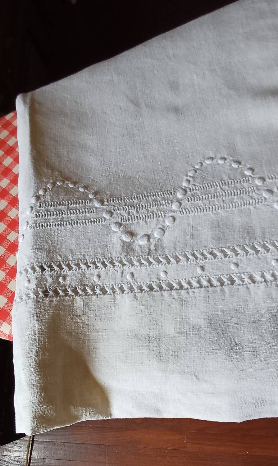 Old large linen and cotton sheet