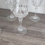 6 crystal wine glasses on a stem from Arques, Longchamps model. Capacity 12.