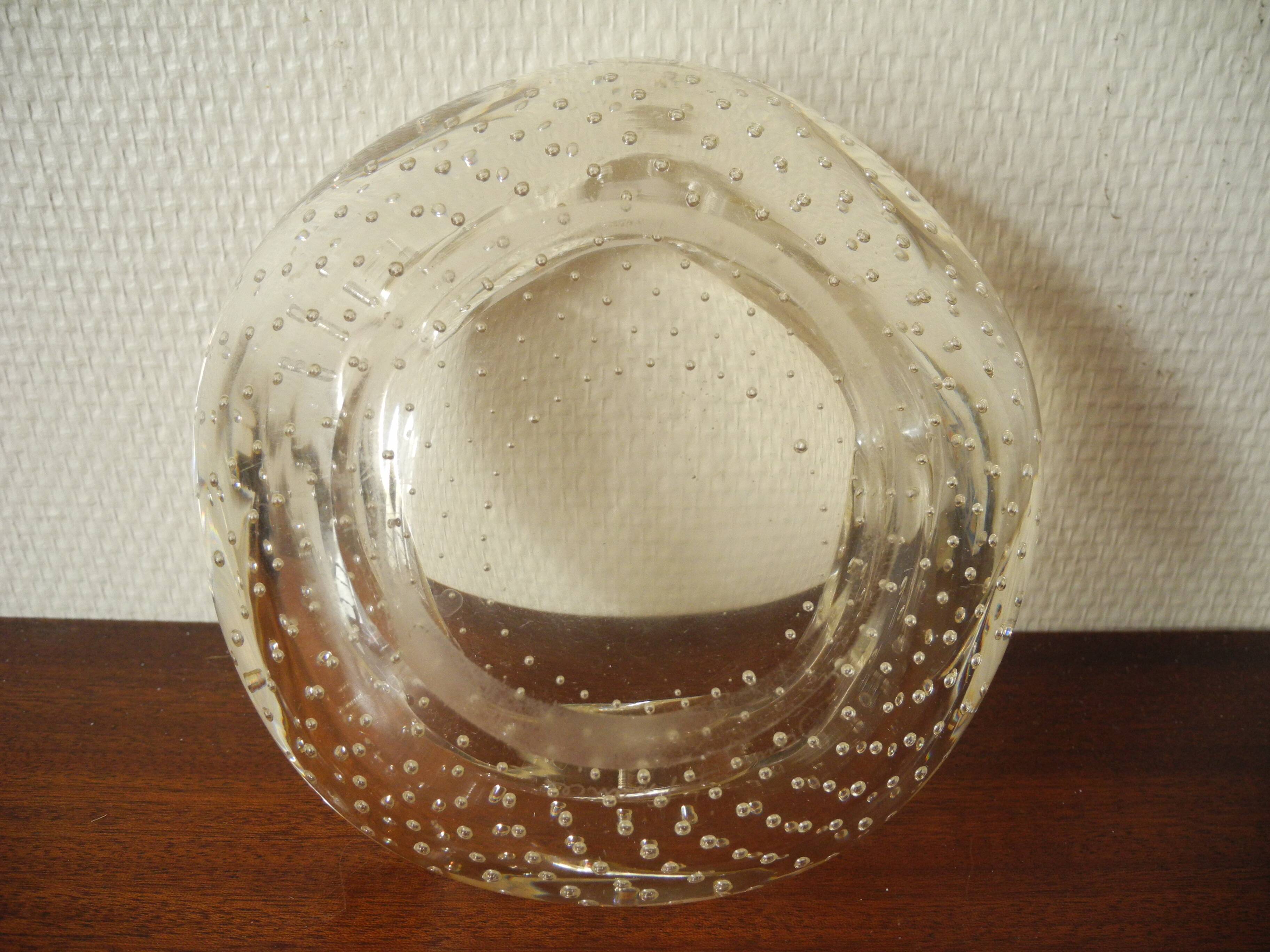 Antique crystal pocket daum france vintage deco french crystal cup pin tray